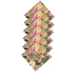 Pink Peacock Garden Print 100% Cotton Table Napkins - Image 4