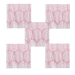 Pink & White Block Flower Print Napkins Sets - Image 5