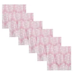 Pink & White Block Flower Print Napkins Sets - Image 3