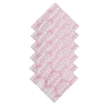 Pink & White Block Flower Print Napkins Sets