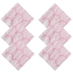 Pink & White Block Flower Print Napkins Sets - Image 4