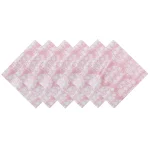 Pink & White Block Flower Print Napkins Sets - Image 2