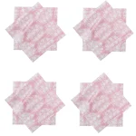 Pink & White Block Flower Print Napkins Sets - Image 6