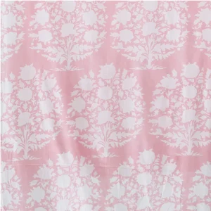 Pink & White Block Flower Print Napkins Sets - Image 8