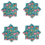 Premium Quality Green Floral Print Cotton Napkins - Image 4
