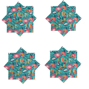 Premium Quality Green Floral Print Cotton Napkins - Image 4
