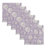 Purple Boho Floral Print Table Napkins Set