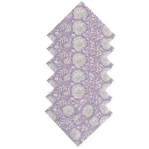 Purple Boho Floral Print Table Napkins Set - Image 3