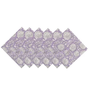 Purple Boho Floral Print Table Napkins Set - Image 4