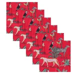 Red Forest Printed Pure Cotton Table Napkins - Image 2
