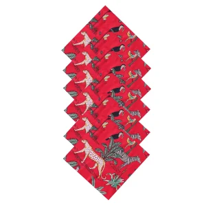 Red Forest Printed Pure Cotton Table Napkins - Image 3