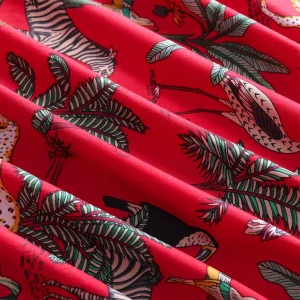 Red Forest Printed Pure Cotton Table Napkins - Image 6