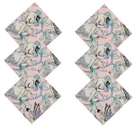 Restaurant Printed Cloth Pink Monkey Napkins