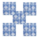 Reusable Cotton Fabric Napkins Blue Ikat Printed Cloth - Image 6
