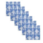 Reusable Cotton Fabric Napkins Blue Ikat Printed Cloth - Image 2