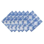 Reusable Cotton Fabric Napkins Blue Ikat Printed Cloth - Image 3
