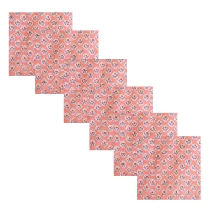 Reusable Pink Napkins Indian Hand Block Print Cotton Cloth - Image 3