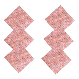 Reusable Pink Napkins Indian Hand Block Print Cotton Cloth - Image 4