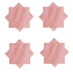 Reusable Pink Napkins Indian Hand Block Print Cotton Cloth - Image 6