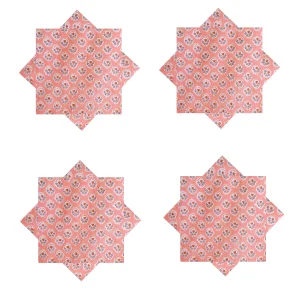 Reusable Pink Napkins Indian Hand Block Print Cotton Cloth - Image 6