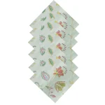 Sea Green Flower Printed Cotton Cloth Napkins - Image 5