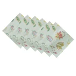 Sea Green Flower Printed Cotton Cloth Napkins - Image 2