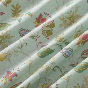 Sea Green Flower Printed Cotton Cloth Napkins - Image 6