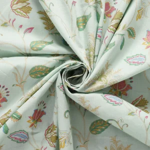 Sea Green Flower Printed Cotton Cloth Napkins - Image 7
