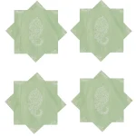 Sea Green Paisley Printed Pure Cotton Fabric Napkins