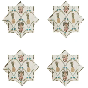 Table Decor Napkins Set White Printed - Image 5