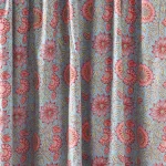 Teal Blue Floral Printed Fabric Cotton Napkins - Image 6