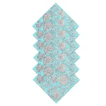 Turquoise Sun Flower Hand Printed 16" Napkins Set - Image 4