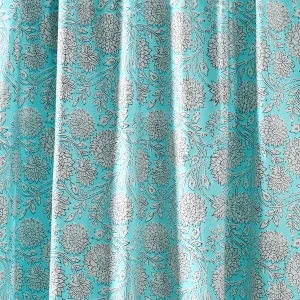Turquoise Sun Flower Hand Printed 16" Napkins Set - Image 6