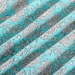 Turquoise Sun Flower Hand Printed 16" Napkins Set - Image 7