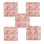 White Boho Table Napkins Paisley Printed - Image 2