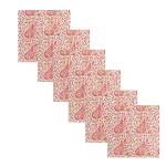 White Boho Table Napkins Paisley Printed
