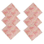 White Boho Table Napkins Paisley Printed - Image 3