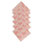 White Boho Table Napkins Paisley Printed - Image 5