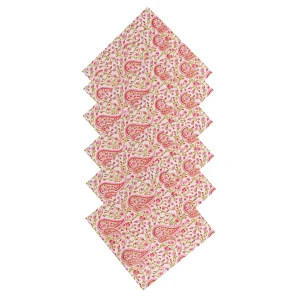 White Boho Table Napkins Paisley Printed - Image 5