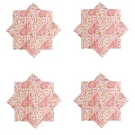 White Boho Table Napkins Paisley Printed - Image 6