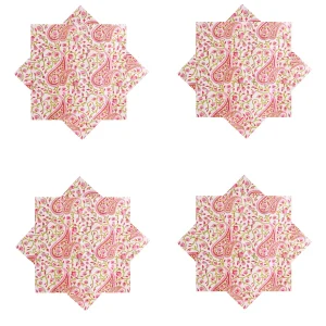 White Boho Table Napkins Paisley Printed - Image 6