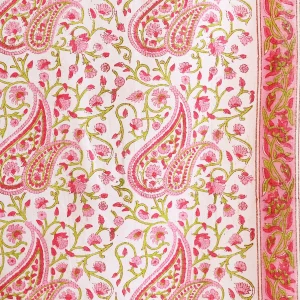 White Boho Table Napkins Paisley Printed - Image 7