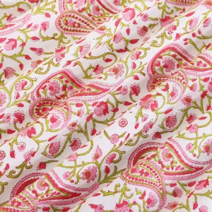 White Boho Table Napkins Paisley Printed - Image 9