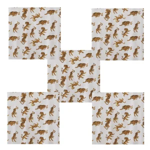 White Tiger Printed Cotton Cloth Dinner Reusable Napkin - Image 5