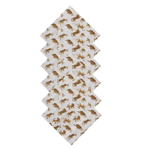 White Tiger Printed Cotton Cloth Dinner Reusable Napkin - Image 4