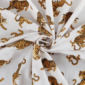White Tiger Printed Cotton Cloth Dinner Reusable Napkin - Image 7