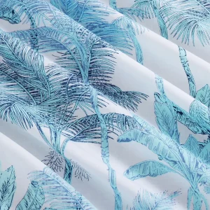 White & Turquoise Napkins Palm Tree Printed Cotton Cloth - Image 9