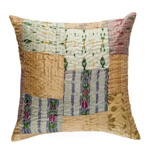 16" Beige Color Cushion Cover Patchwork Decor - Image 3
