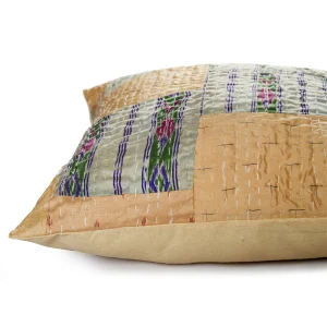 16" Beige Color Cushion Cover Patchwork Decor - Image 4