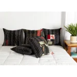 16" Black Patola Silk Patchwork Kantha Cushion Cover